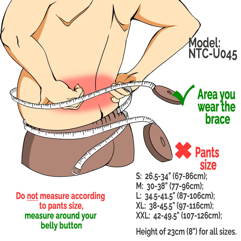 NeoTech Care Back Belt Support for Men or Women - Breathable & Adjustable Lower Back Brace - Double Pull Compression Straps (Gray, Size M) Grey - BeesActive Australia
