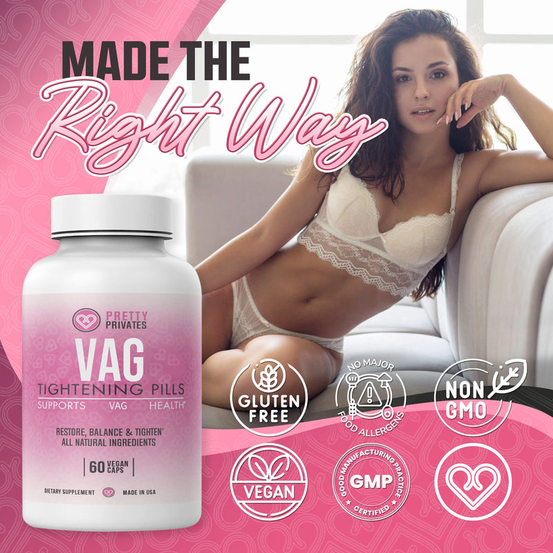 Pretty Privates Vaginal Tightening Pills - Tighten, Rejuvenate & Lubricate - All-Natural Vaginal Tightening & Holistic Intimate Health - Vegan & Gluten-Free - 60 ct - BeesActive Australia
