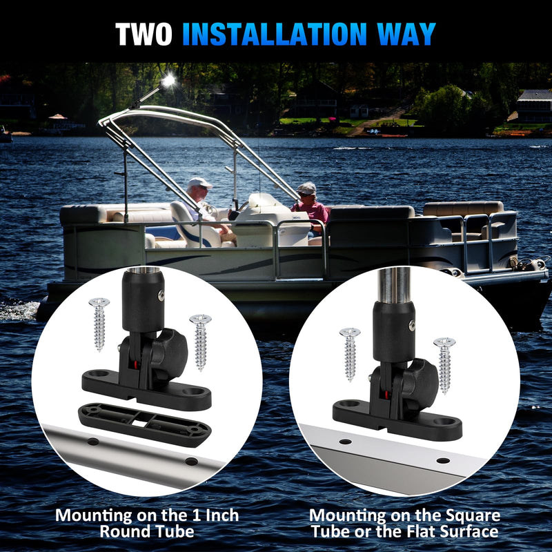 18 Inch Stern Light Bimini Top Anchor Light, LED Pontoon Navigation Lights Waterproof IP67, 3 NM Visibility White Fold Down Rear Boat Lights for Jon Boat, Small Boats, Fishing Boats (12~24V) 18 Inches - BeesActive Australia