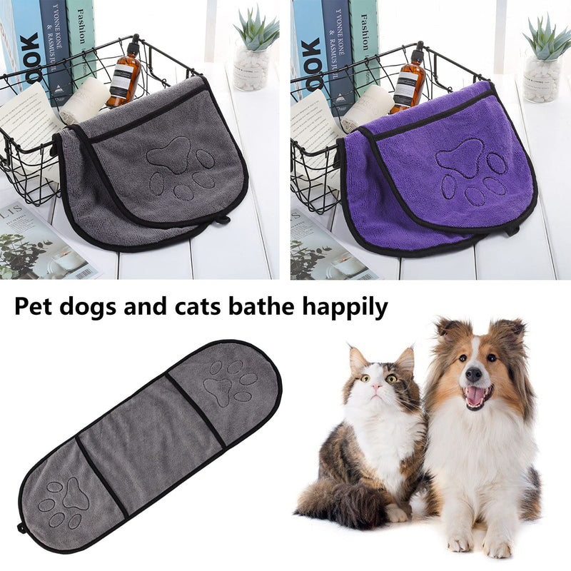 Niuhong 2 pieces large pet towel microfibre pet bath towel warm dog towel soft cat towel dog quick drying absorbent dry towel drying absorbent small dogs cats bathing - BeesActive Australia