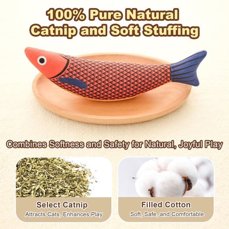 Jiupety Cat Toys Saury Fish 3 Pack Cat Chew Sound Toys Bite Resistant Catnip and Toys Cat Kicker Toy Interactive Kitten Cat Toys for Indoor Cats 9.4 Inches - BeesActive Australia