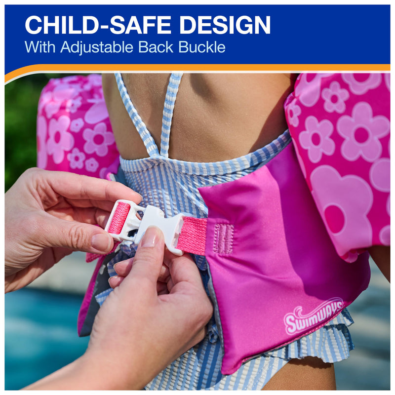 SwimWays Barbie Swim Trainer, US Coast Guard Approved Life Vest, Kids Swim Vest and Swimming Aid, Arm Floaties & Life Jackets for Kids 33-55 lbs Barbie Life Jackets
