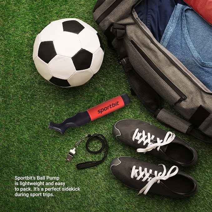 (Sportsbit) Sportbit Ball Inflator, Portable, Includes 5 Inflator Needles, E-Book Included, For Basketball/Soccer/Rugby/Volleyball Balls - BeesActive Australia