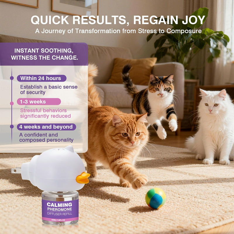Tcllka Cat Calming Pheromone Diffuser Effectively Relieve Anxiety Stress Cat Calming Diffuser Comfort for Cats Refill Reduce Fighting Spraying and Scratching Calm Relaxing 48ml/Bottle Fits All Cats Purple