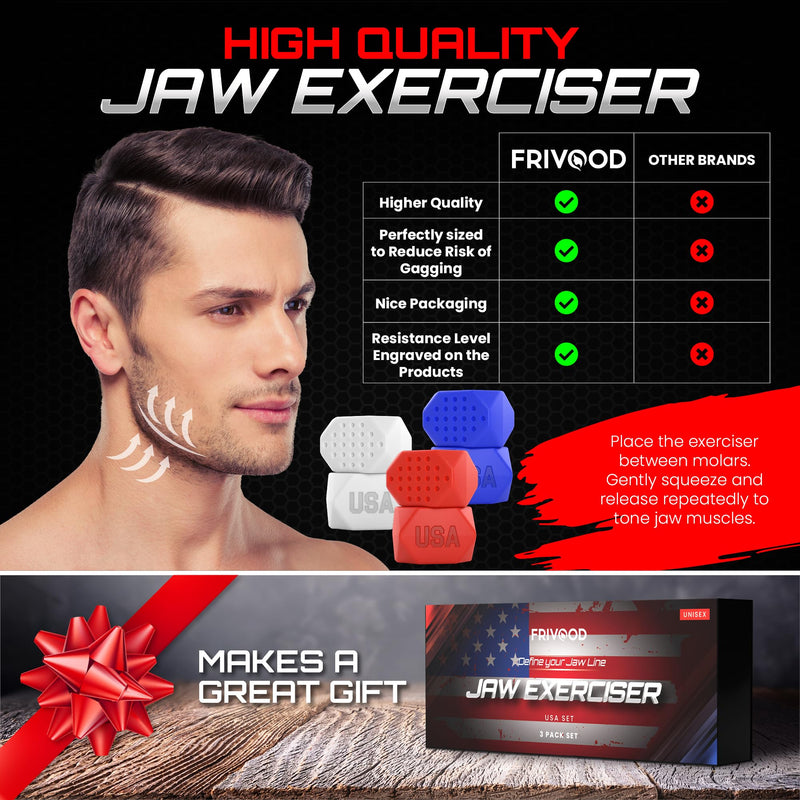 Jaw Exerciser for Men & Women Jawline Exerciser Set for Defined Jawline- Jaw Toner Device with 4 Resistance Levels. Army Design (Army) USA