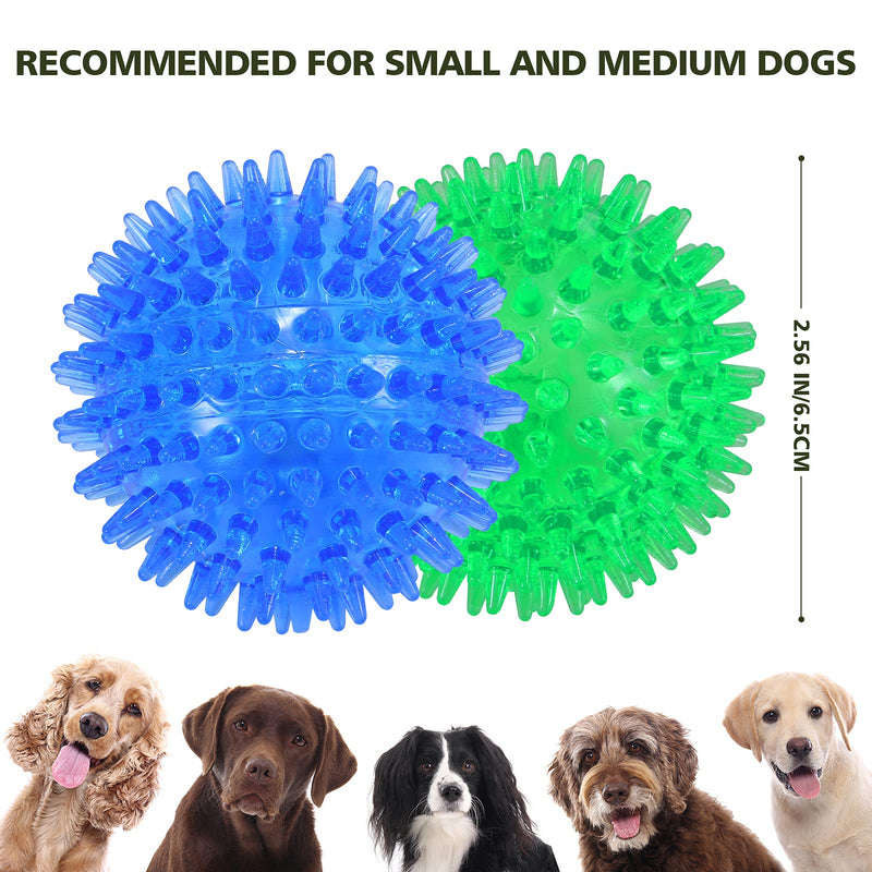 petizer 3 Pack 2.5” Squeaky Dog Toy Balls, Floating Dog Pool Balls, Spiky Dog Balls Water Toys, Durable Interactive Fetch Toys for Puppy, Dog Chew Toys for Teething (2.5", Small Dog) 2.5" (Small Dog) Blue+Orange+Green - BeesActive Australia
