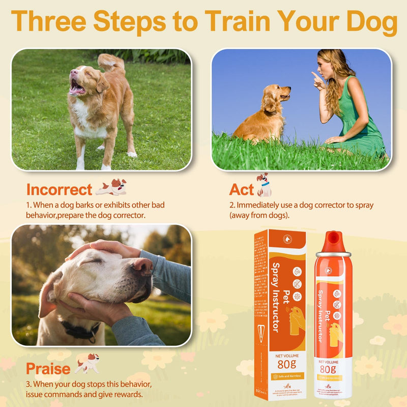 Spray Corrector for Dogs 80ml 1 Pack Spray Corrector Dog Trainer Stops Barking, Place Avoidance, Attacks,Safe, Humane and Effective, Dog Fights T300-Orange-1PK - BeesActive Australia