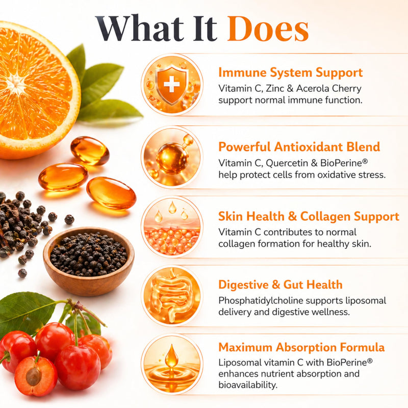 Liposomal Vitamin C 1000mg Softgels, 180 Vegan Softgels, Immune