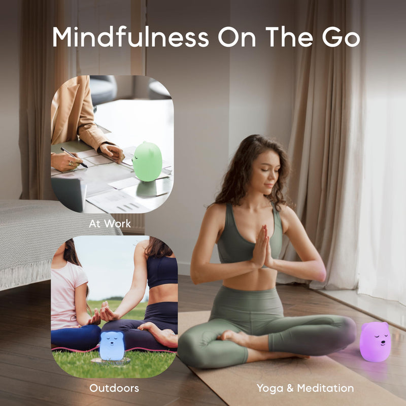 Breathing Pal 'Ted'- Mindfulness Breathing Light, Guided Visual Meditation Breathing Light, Anxiety Relief Items for ADHD/Calm Down Corner/Meditation/Sleep Aid for Adult&Kid Ted (Bear) - BeesActive Australia
