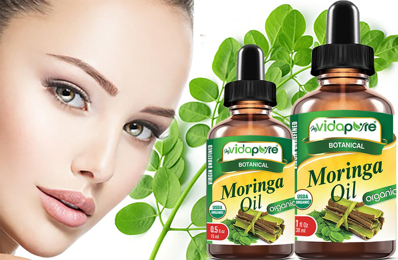Organic MORINGA OIL Moringa Oleifera Certified Organic 100% Natural Pure Virgin Unrefined for Face, Skin, Body, Hair, Lip, Nails Anti-Aging, Rich in Vitamin E (1 Fl Oz) 1 Fl Oz (Pack of 1)