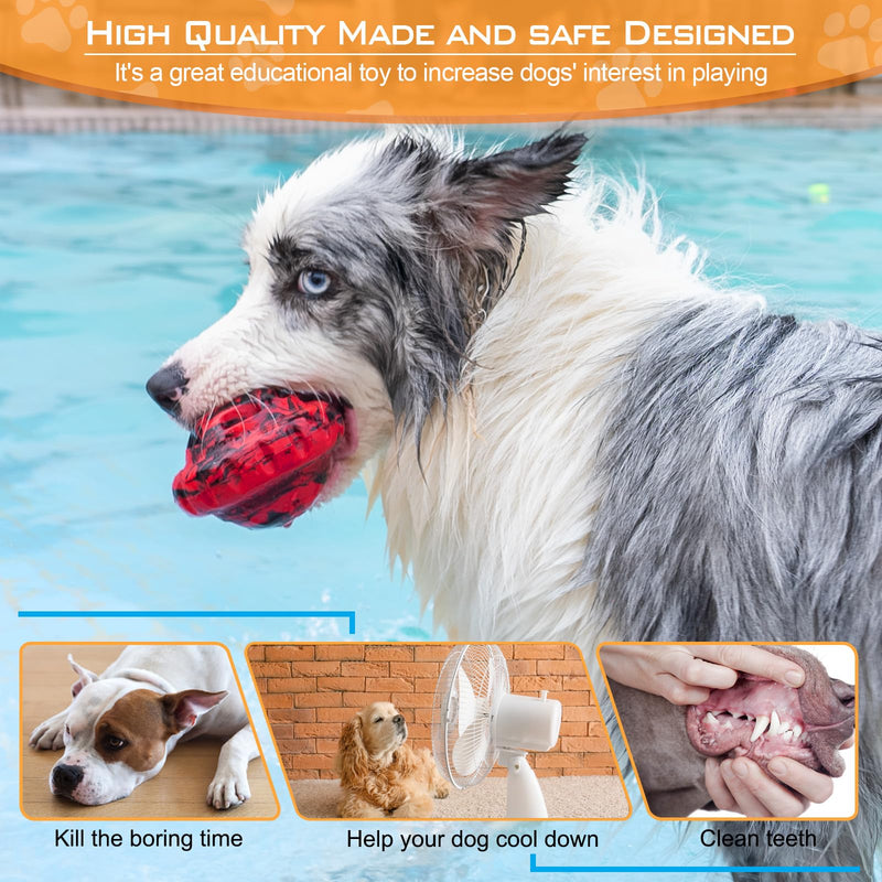 Dog Toys to Keep Them Busy,Frozen Treat Dog Enrichment Toys,Slow Food Training to Relieve Boredom and Stimulating,Dog Puzzle Treat Food Dispensing Ball Toy for Small Medium Large Dogs Red - BeesActive Australia