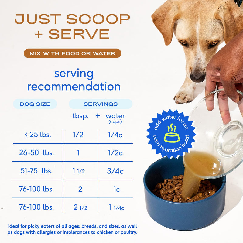 Native Pet Beef Bone Broth Powder for Dogs (48 Servings) & Salmon Oil for Dogs & Cats (8 Oz.) – Pure Omega-3 Fish Oil and Beef Bone Broth Protein Rich Pet Food Supplement
