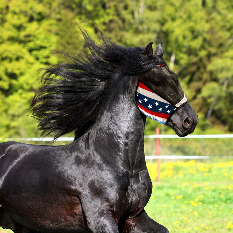 Horse Fly mask with UV Protection Soft on Skin and All-Round Breathable Mesh Non Heat Transferring,Adjustable Neck Straps（Tricolor, L - BeesActive Australia