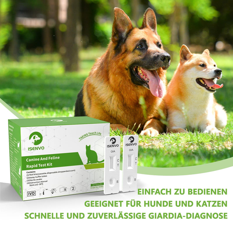 ISENVO 2 x Giardia rapid test for dogs and cats - Giardia test reliable as a test for intestinal parasites and diarrhea - for dogs and cats with Giardia (2 x test kit) - BeesActive Australia