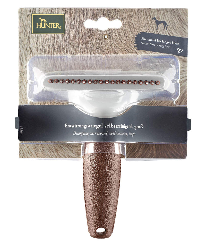 HUNTER SPA detangling curry comb, self-cleaning, for removing loose hair and dandruff, 17.0 x 11.5 cm, L - BeesActive Australia
