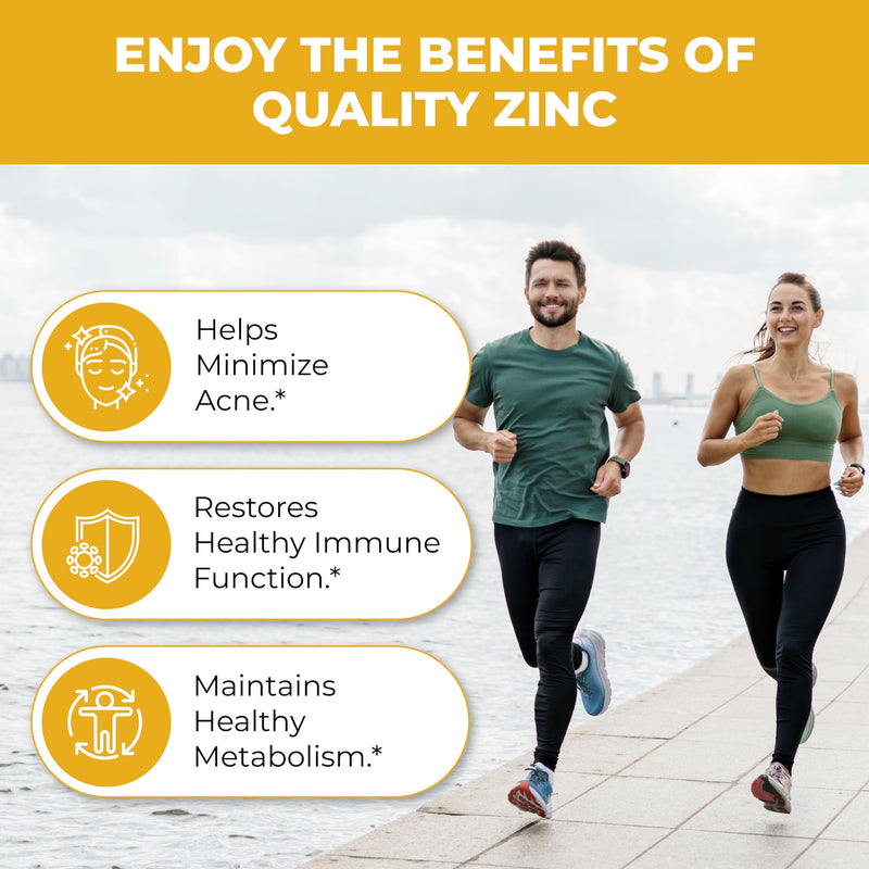 Zinc 50mg Supplement 120 Vegetarian Capsules, Zinc Highly Absorbable Supplements for Immune Support, Gluten Free Zinc 50mg 120 Count (Pack of 1) - BeesActive Australia