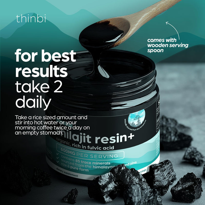 Shilajit Resin 4oz Extra Strength ‚Äì Pure Himalayan Shilajit for Men & Women, 75%+ Fulvic Acid & 85+ Trace Minerals for Energy, Immune & Metabolism Support, Lab-Tested, Better Than Gummies - Thinbi - BeesActive Australia