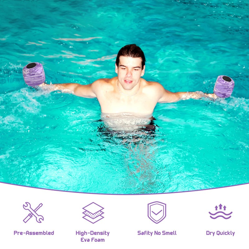 Water Weights for Pool Exercise, EVA-Foam Water Aerobics Equipment, Pool Weights for Women,Kids,Seniors, Water Workouts, Weight Loss Purple