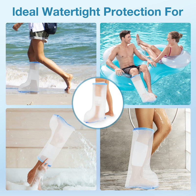 Waterproof Extra Wide Leg Cast Cover for Shower Adults, Extra Large Half Leg Shower Cover with Non-Slip Bottom, Watertight Foot Protector for Plus Size Adults Surgery Shower Boot XL-Extra wide - BeesActive Australia
