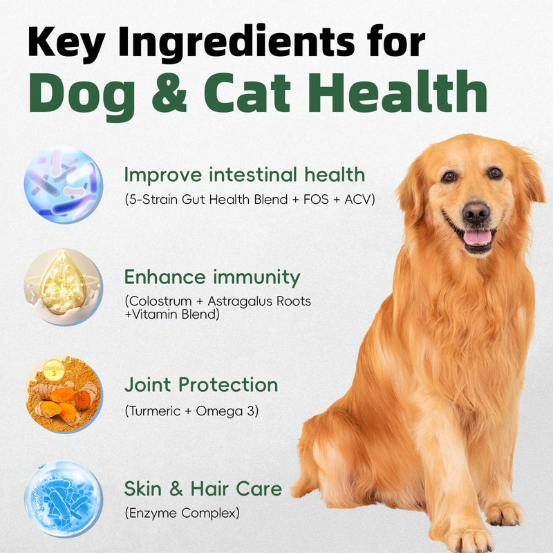 Probiotics for Dogs, Improve Itchy Skin Itchy Ears, Yeast Balance, Immune Support, Dog Probiotics (10 Billion CFU) for Dog Skin & Cost Care, Allergy Relief Chews + Vitamins Blend Chicken (120 Ct)