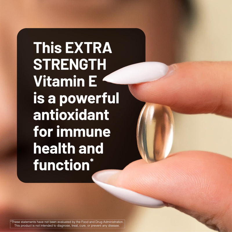 NatureWise Vitamin E 1000 IU Softgels (450mg dL-Alpha) - Vegan, Gluten-Free, Soy-Free, Non-GMO Antioxidant Dietary Supplement for Skin, Heart, Eye, and Immune Health Support - 60-Day Supply, 120 Count