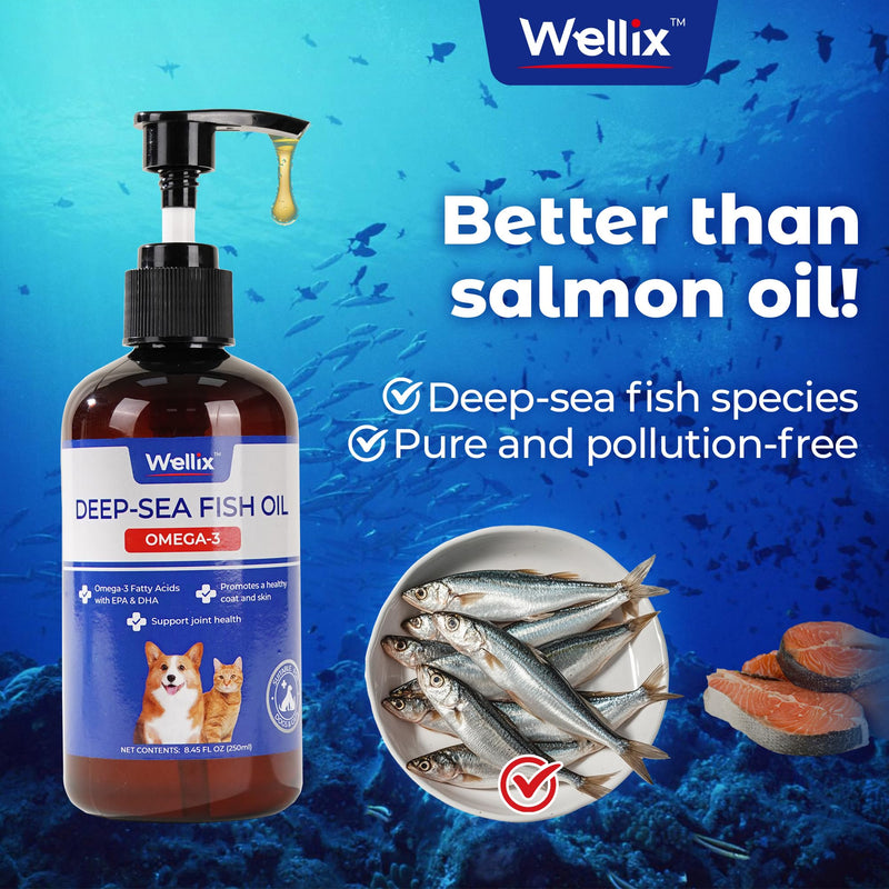 Omega 3 Fish Oil for Dogs, Better Than Salmon Oil for Dogs, Dog Fish Oil Supplement, Pet Skin and Coat Supplement, Promotes Heart, Joint & Immune Health, EPA & DHA 8.5 FLOZ - BeesActive Australia
