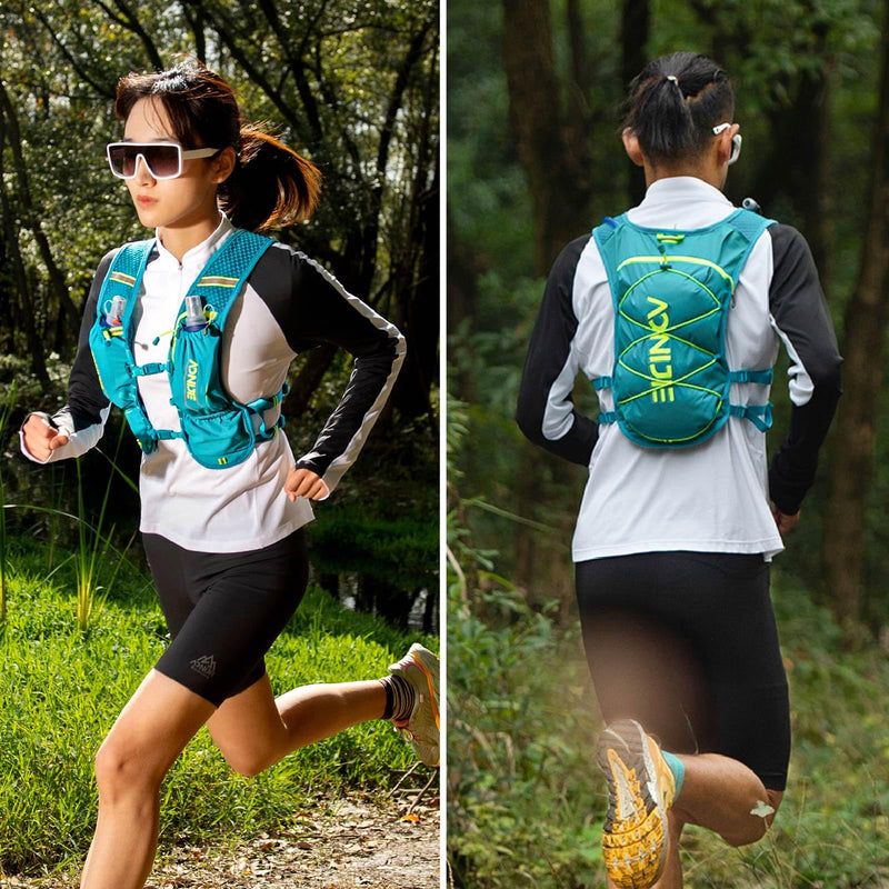 YAPJEB Running Hydration Vest for Men Women Breathable and Lightweight Running Water Backpack Fits 6.8" Phones for Hiking Camping Marathon Cycling Race (Black)