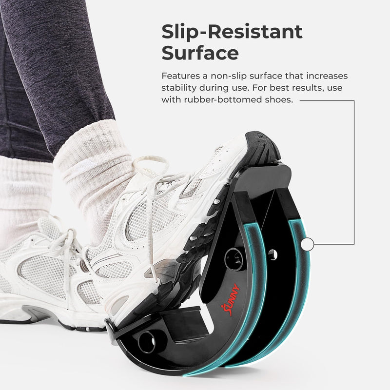 Sunny Health & Fitness Calf Stretcher and Foot Rocker for Plantar Tight Calves Relief Hamstring Ankle Strengthener Facetious Sling Stretch Fighter Stretching Device Mobility Grey