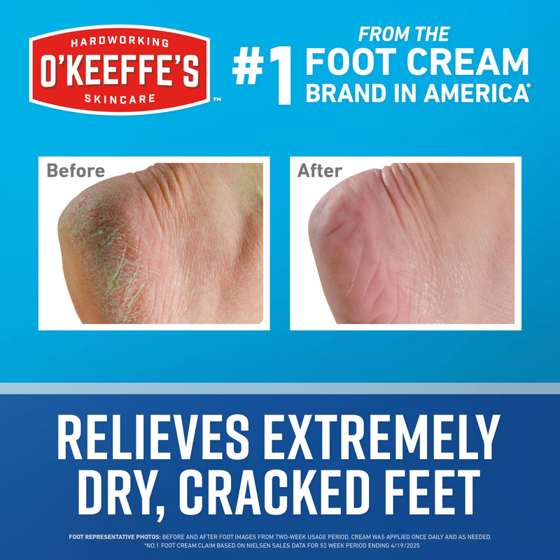 O'Keeffe's for Healthy Feet Foot Cream - 6.4 oz Jar (1 Pack) - Guaranteed Relief for Extremely Cracked, Dry Feet, Repairing Skincare, Instantly Boosts and Retains Moisture Levels 6.4 Ounce (Pack of 1) - BeesActive Australia