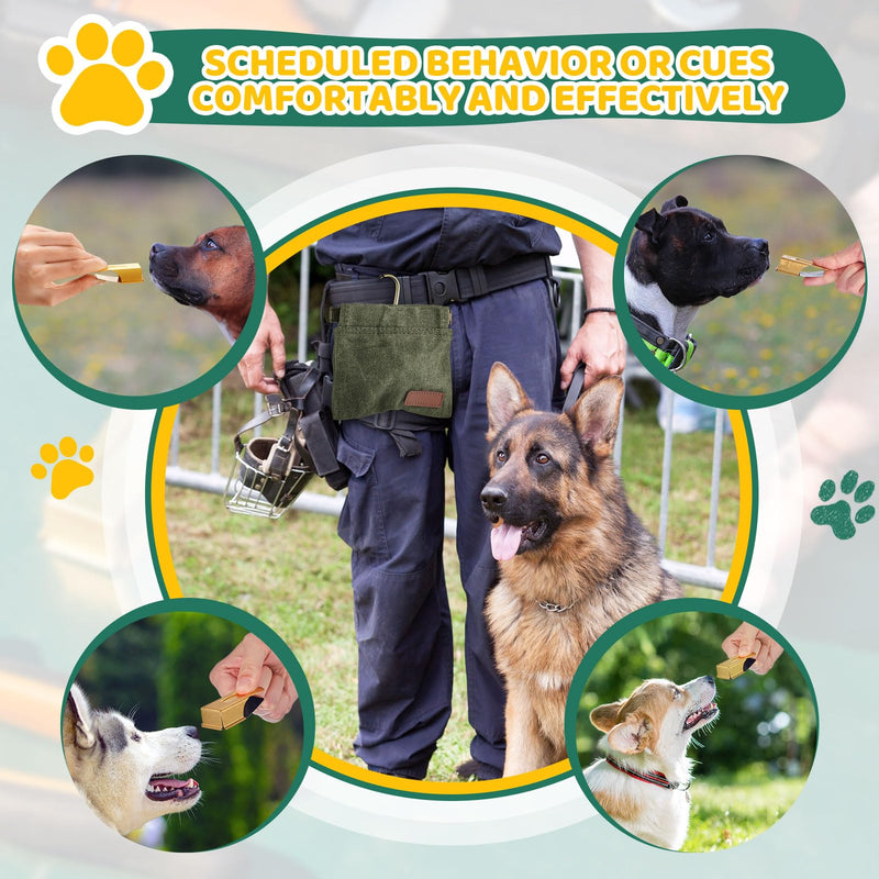 3 Pcs Dog Training Clicker Kit Include 2 Brass Dog Clicker Training Cricket Clicker and Dog Treat Pouch with Clip for Puppy Cats Dog Pet Trainer Pet Owners - BeesActive Australia