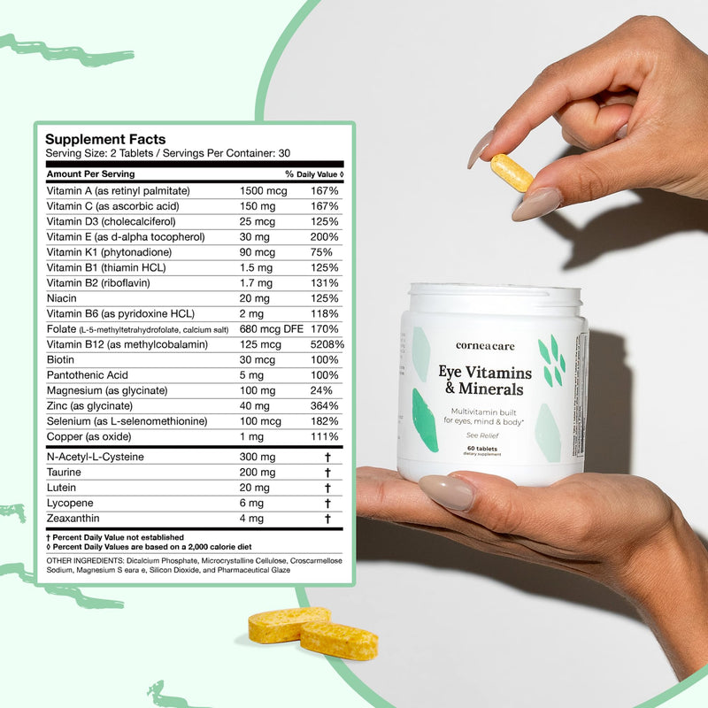 CorneaCare Eye Vitamins & Minerals, Multivitamin for Vision | 60 Count