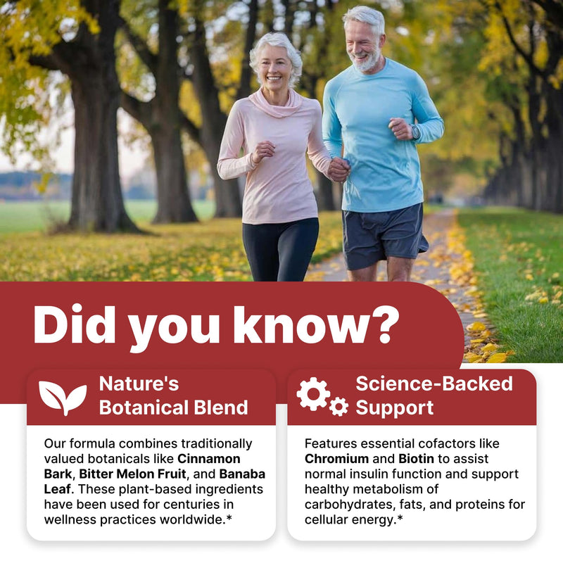 DIPO Blood Sugar Plus - Multi-Vitamin with Biotin, Chromium, Cinnamon, Banaba Extract & Alpha Lipoic Acid - Glucose & Carbohydrate Metabolism Support - 60 Vegan Capsules, Non-GMO