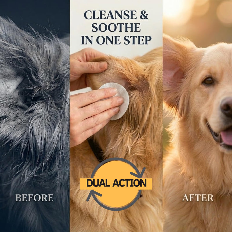 Smiling Paws Pets Ear Wipes for Dogs | Dog Ear Wipes Otic Cleanser for Dogs to Stop Ear Itching with Aloe and Eucalyptus Made in USA 100 Count