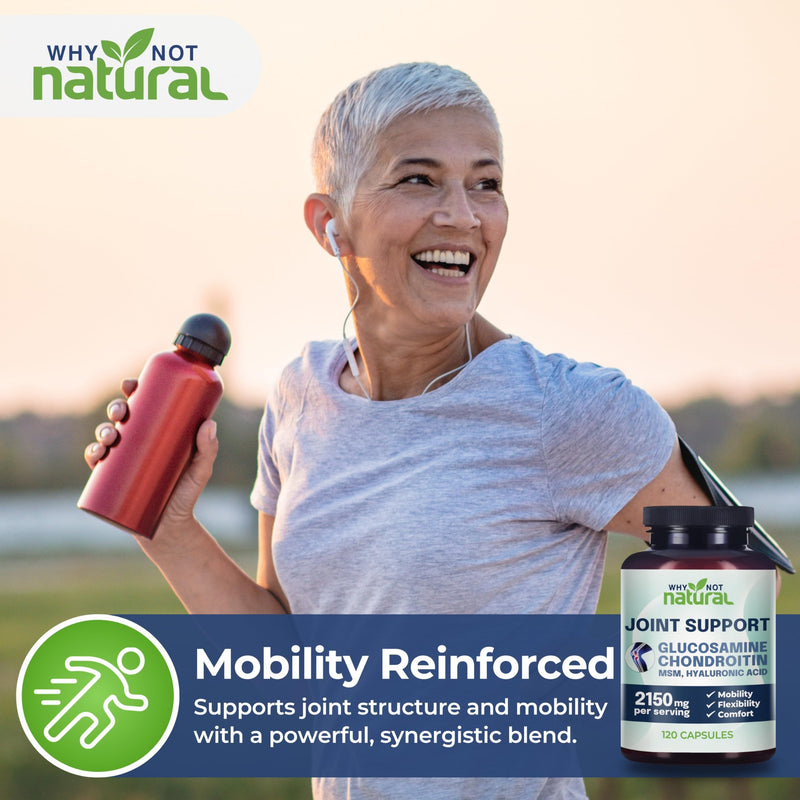 Why Not Natural Glucosamine Chondroitin, MSM, Joint Support Supplements - Knee Pain Joints Health Suppplement - BeesActive Australia