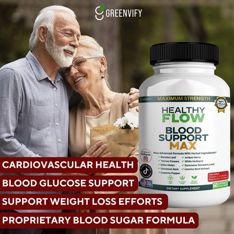 Healthy Flow Blood Support Max, 60 Capsules, Herbal Supplement with Vitamins & Minerals (1) 1