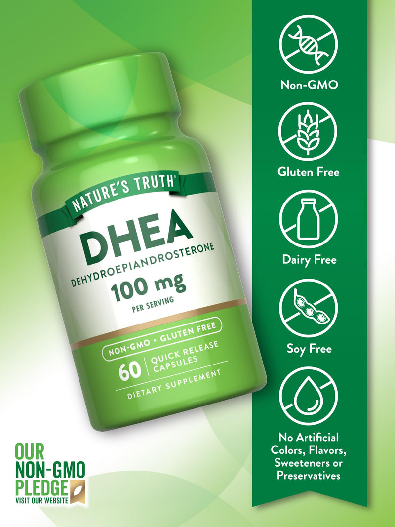 Nature's Truth DHEA | 100mg | 60 Capsules | Non-GMO & Gluten Free Supplement