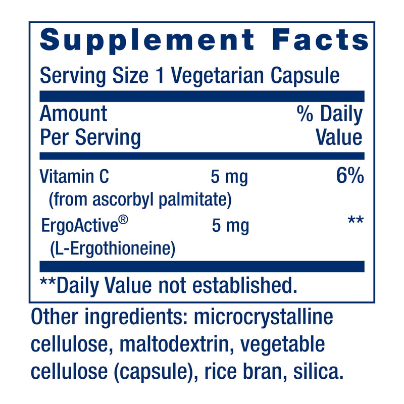 Life Extension Essential Youth L-Ergothioneine – Promotes Longevity & Healthy Aging – Gluten-Free – Non-GMO – Vegetarian – 5 mg – 30 Vegetarian Capsules Nutritional Supplement