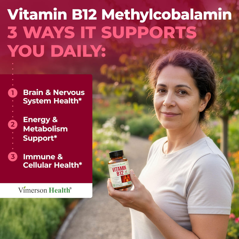 Vitamin B12 1000 mcg – Chewable Methylated B12 (Methylcobalamin B12) for Energy & Metabolism Support – Methylated B Complex for Superior Absorption – 100 Natural Cherry-Flavored Tablets - Vegan