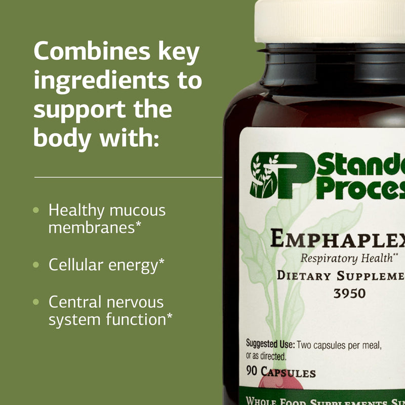 Standard Process Emphaplex, Respiratory & Nervous System, 90 Capsules | Respiratory System Supplement for Antioxidant Support, for Cellular Energy Support and Nervous System Health