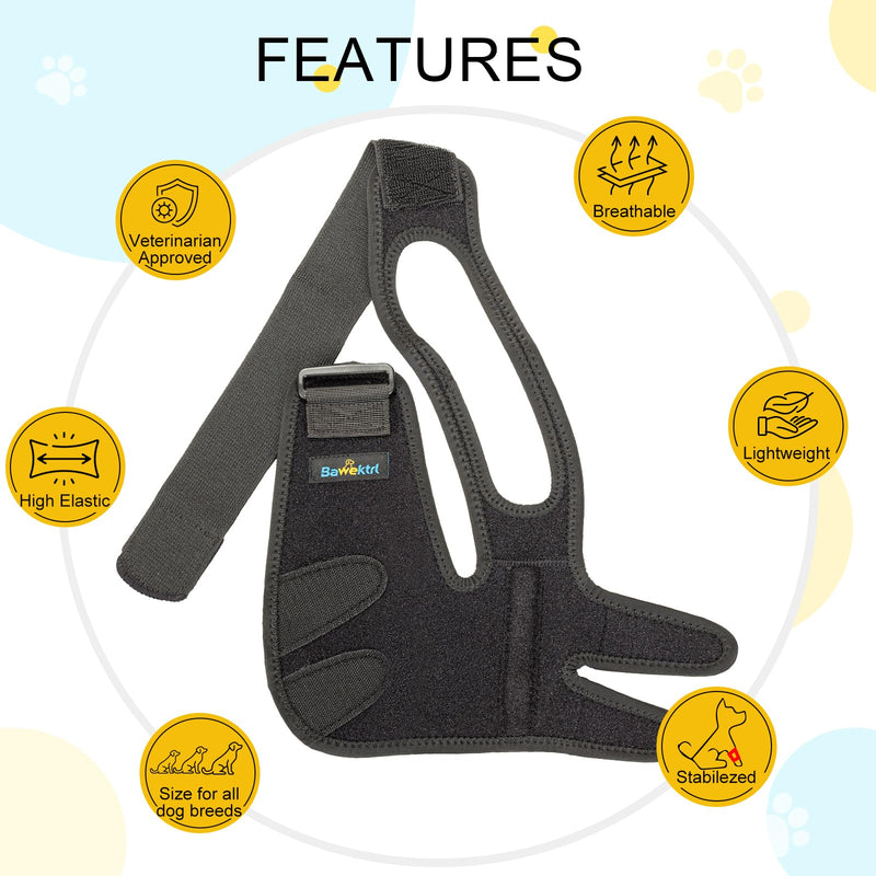 Dog Elbow Protector for Front Leg, Adjustable Shoulder Brace Metal Splint for Hygroma, Arthritis, Dysplasia Relief, Prevents Calluses & Pressure Sores from Hard Floors, Aids Wound Healing S-Right