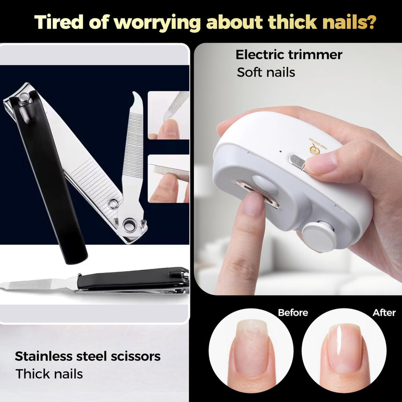 Automatic Nail Clipper – Electric Nail Trimmer & Polisher for Adults, Seniors, Babies, Men & Women – Smart, Safe & Travel-Friendly with Free Heavy-Duty Toenail Clipper