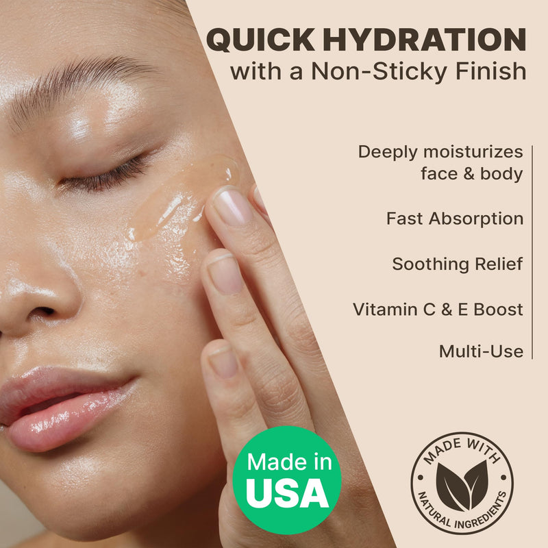 Aloe Vera Gel - USA Made with Natural & Organic Ingredients, Sunburn Relief | Pure Aloe Vera Plant Gel for Face Mask, Hair & Skin with Vitamin C & E, Soothing and Cooling for Sunburn & After Sun Care 8.5 Fl Oz (Pack of 1) Aloe Vera Gel
