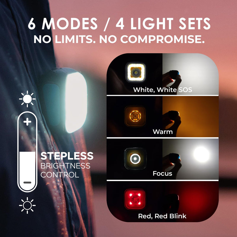 Apace Vision MEOLIGHT 500 Lumen Light for Running, Dogs, Walking - Wearable Flashlight Chest LED Safety Light for Dog Collars, Bike Tail Lights, Hiking, Camping - Reflective Accessories (2X Meolight)