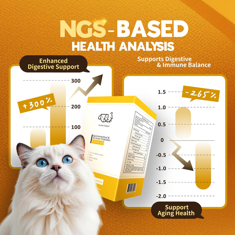 Dr. Kiwi O'dogcat Probiotics for Cats | Support Gut Health, Diarrhea, Digestive Health & Seasonal Allergies