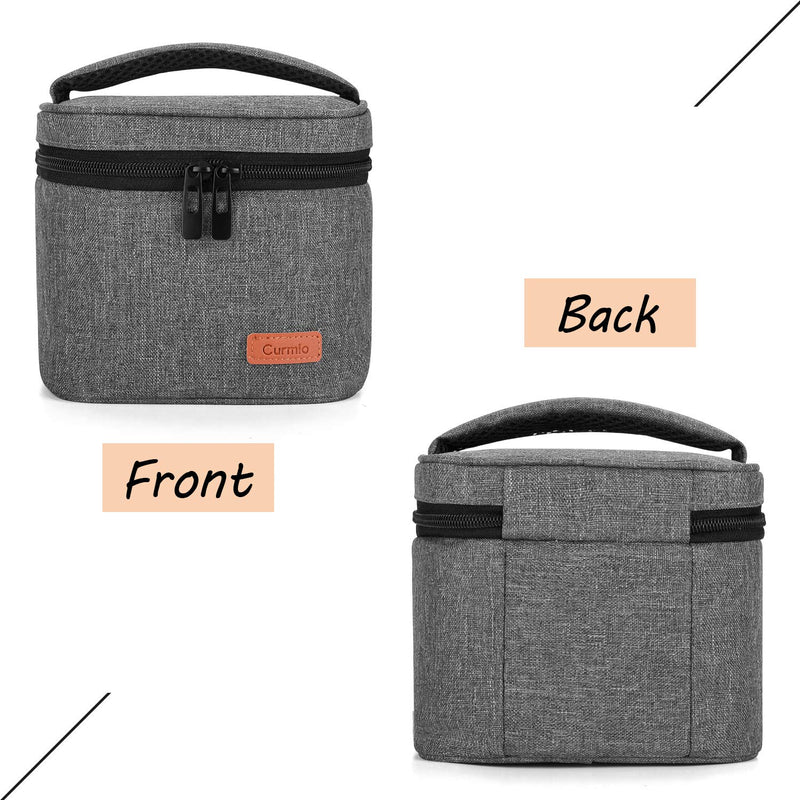CURMIO Breastmilk Storage Bag for 4 Bottles up to 5 Oz, Insulated Mini Cooler Bag for Baby Bottles, Bottle Warmer On The Go for Daycare, Bag Only, Grey - BeesActive Australia