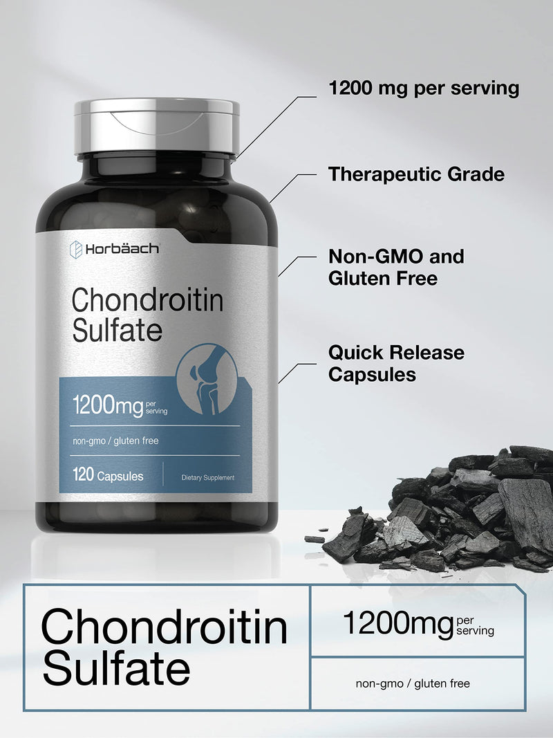 Horbaäch Chondroitin Sulfate 1200mg | 120 Capsules | Non-GMO & Gluten Free Supplement