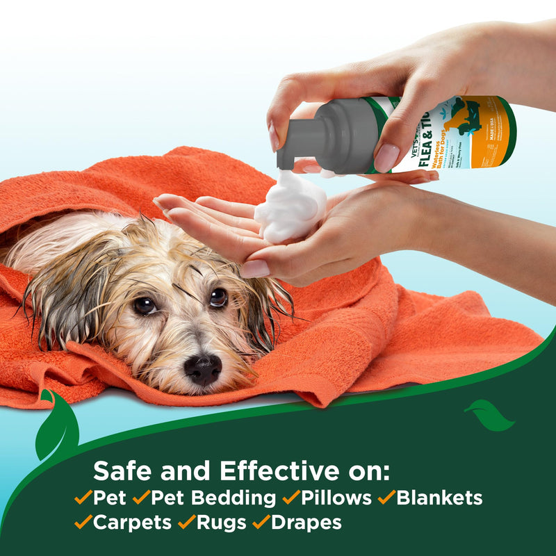 Vet’s Best Waterless Flea and Tick Dog Bath – Natural Flea & Tick Prevention – Dog Dry Shampoo Spray with Essential Oils – Kills Pests on Contact – Made in USA – 8 oz Cotton Spice Scent