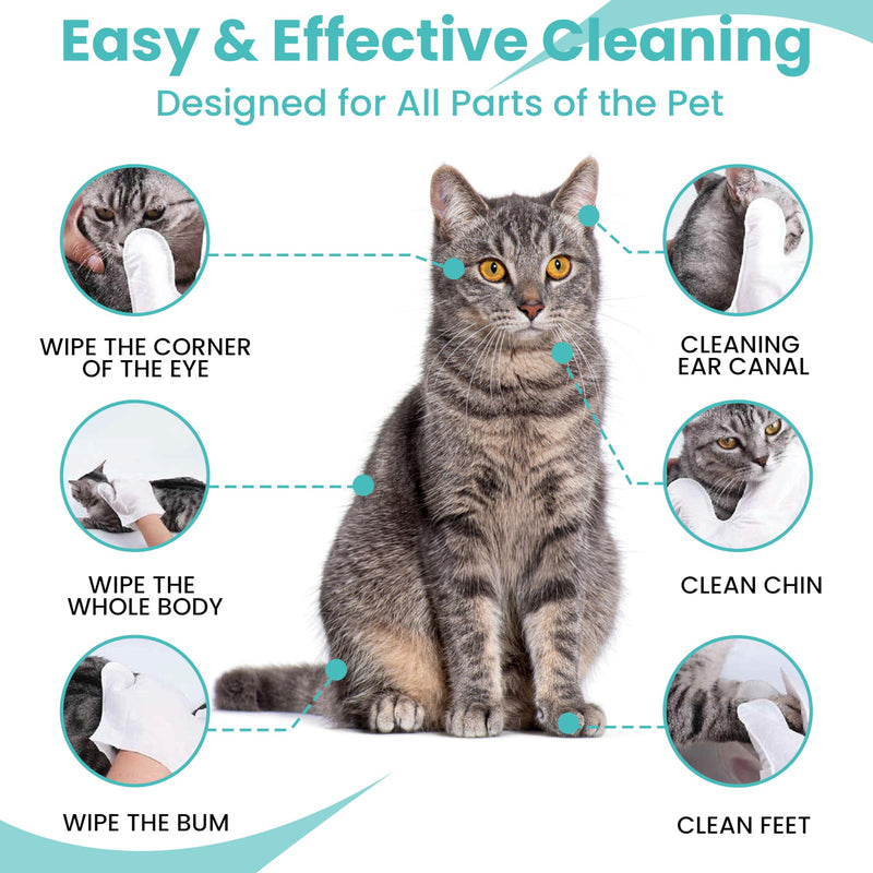 Dog Washing Gloves Pet Grooming Gloves – 10-Pack Pet Cleaning Gloves for Dogs – Natural Plant Fiber Dog Cleaning Wipes for Body, Ears, Tear Stain Wipes – Ideal for Travel, Outdoors - BeesActive Australia