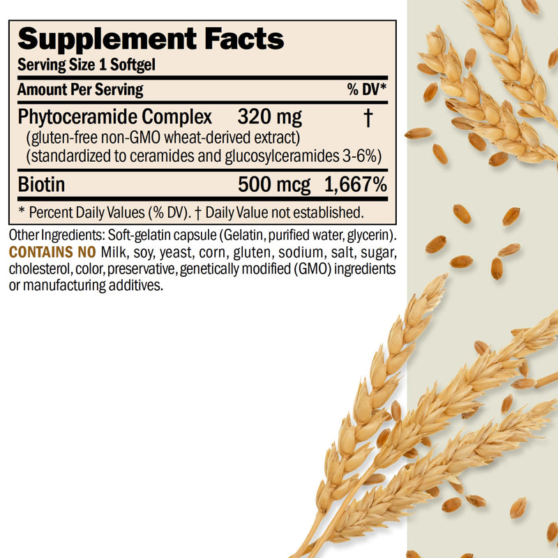 ANDREW LESSMAN Phytoceramides Skin Supplement, 60 Capsules | Plant-derived phytoceramides help support skin hydration, elasticity and a healthy-looking complexion from within. 60 Count (Pack of 1)