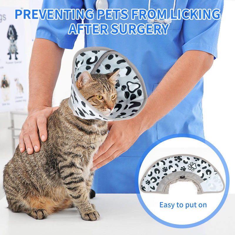 Soft cat neck collar, cat neck collar for after operations and injuries, adjustable neck collar for cats, prevents licking wounds cat collar (grey, M) grey - BeesActive Australia
